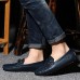 Men's Spring / Summer / Fall / Winter Round Toe Leather Casual Flat Heel Black / Brown / Navy  