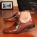 Men's Spring / Fall Comfort / Pointed Toe Leatherette Office & Career / Casual Flat Heel Black / Brown / White  