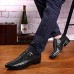 Men's Shoes Casual/Party/Office Snake Print Fashion PU Leather Shoes Black/Bule  