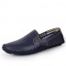 Men's Spring / Summer / Fall / Winter Comfort Leather Casual Flat Heel Slip-on Black / Blue / Brown / White  