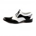 Men's Spring / Summer / Fall / Winter Comfort Leather Party & Evening Flat Heel Lace-up Black / White  