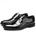 Men's Spring / Summer / Fall / Winter Comfort / Round Toe / Closed Toe Patent Leather Casual Flat Heel Lace-up Black / Brown  