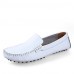 Men's Spring / Summer / Fall / Winter Round Toe Leather Casual Flat Heel Slip-on Black / Blue / Brown / Green / White / Orange  