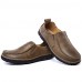 Men's Spring / Summer / Fall / Winter Leather Outdoor / Office & Career / Casual / Athletic / Party & Evening Flat Heel Brown / Khaki  