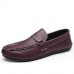 Men's Shoes Office & Career / Casual Leather Loafers Black / Blue / Yellow / Burgundy  