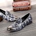 Men's Shoes Amir 2016 Pure Manual Flash Novelty Wedding/Night Party Cowhide Leather Loafers Light Blue/Navy  