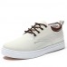 Men's Spring / Summer / Fall / Winter Comfort / Round Toe Canvas Office & Career / Casual Flat Heel Lace-up Blue / Gray / Beige  