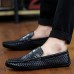 Men's Summer Comfort PU Casual Flat Heel Black / White  