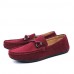 Men's Summer / Fall Comfort / Round Toe Leather Office & Career / Casual Slip-on Black / Blue / Red / Gray  