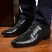 Men's Shoes Casual/Party/Office Snake Print Fashion PU Leather Shoes Black/Bule  