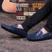 Men's Spring / Summer / Fall / Winter Round Toe Leather Casual Flat Heel Slip-on Black / Blue / White  