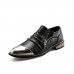 British Style Men's Business Casual Leather Shoes Pointed toe Oxfords Shoes Zipper Slip on Leather shoes  