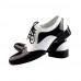 Men's Spring / Summer / Fall / Winter Comfort Leather Party & Evening Flat Heel Lace-up Black / White  