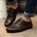 Men's Spring / Summer / Fall / Winter Round Toe Leather Casual Lace-up Black / Brown  