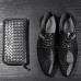 Men's Shoes Casual/Party/Office Snake Print Fashion PU Leather Shoes Black/Bule  