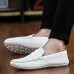 Men's Summer Comfort PU Casual Flat Heel Black / White  