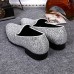 Men's Shoes Amir Limited Edition Pure Handmade Wedding / Party & Evening Leather Loafers Silver  