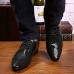 Men's Shoes Casual/Party/Office Snake Print Fashion PU Leather Shoes Black/Bule  