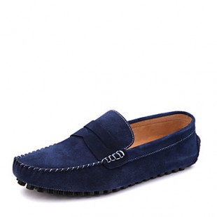 Men's Shoes Casual Leather Loafers Blue/Red/Black  