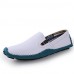 Men's Spring / Summer / Fall / Winter Comfort Leather Casual Flat Heel Slip-on Black / Blue / Brown / White  