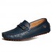 Men's Spring / Summer / Fall / Winter Round Toe Leather Casual Flat Heel Black / Brown / Navy  