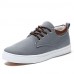 Men's Spring / Summer / Fall / Winter Comfort / Round Toe Canvas Office & Career / Casual Flat Heel Lace-up Blue / Gray / Beige  