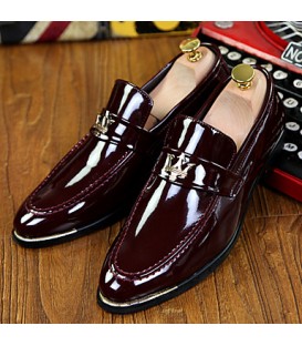 Men's Shoes Office & Career / Party & Evening / Casual Patent Leather Loafers Black / Blue / Burgundy  