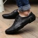 Men's Spring / Summer / Fall / Winter Round Toe Leather Casual Lace-up Black / Brown  