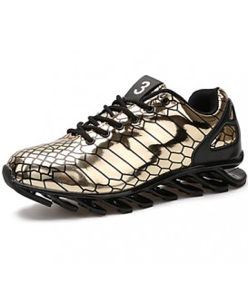 Men's Running Shoes Leather Black / Silver / Gold  