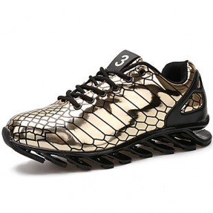 Men's Running Shoes Leather Black / Silver / Gold  