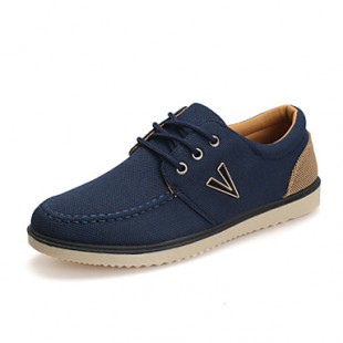 Men's Shoes Outdoor/Casual Leather Fashion Sneakers Blue/Navy  