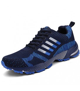 Men's Spring / Summer / Fall / Winter Comfort / Round Toe Tulle Lace-up Black / Green / Navy Running  