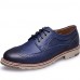 Men's Shoes Casual Leather Oxfords Blue/Brown/Red  