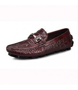 Men's Shoes Outdoor / Office & Career / Casual Corcodile Leather Loafers Black / Burgundy  