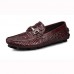 Men's Shoes Outdoor / Office & Career / Casual Corcodile Leather Loafers Black / Burgundy  