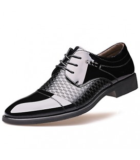 Men's Spring / Summer Pointed Toe Leather Wedding / Office & Career / Casual / Party & Evening Sparkling Glitter / Lace-up Black / Brown  