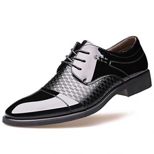 Men's Spring / Summer Pointed Toe Leather Wedding / Office & Career / Casual / Party & Evening Sparkling Glitter / Lace-up Black / Brown  