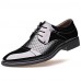 Men's Spring / Summer Pointed Toe Leather Wedding / Office & Career / Casual / Party & Evening Sparkling Glitter / Lace-up Black / Brown  