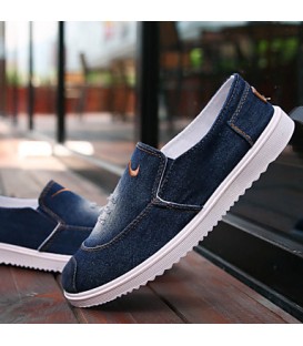 Men's Spring / Summer / Fall Comfort / Round Toe Canvas Office & Career / Casual / Athletic Slip-on Blue  