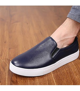 Men's Shoes Outdoor Leather Fashion Sneakers Black/Blue/Brown  