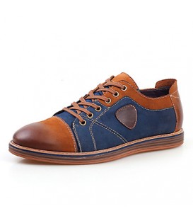 Men's Shoes Casual Leather Oxfords Brown / Gray  