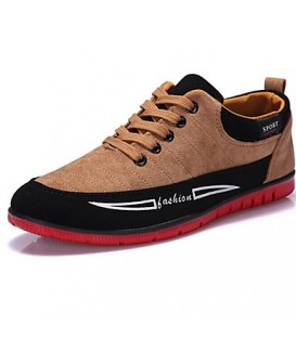 Men's Spring / Summer / Fall / Winter Comfort Leatherette Casual Flat Heel Lace-up Black / Blue / Yellow  