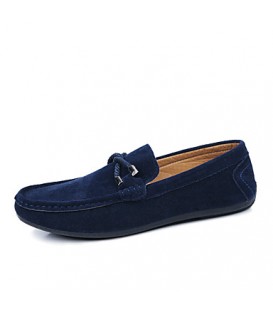 Men's Summer / Fall Comfort / Round Toe Leather Office & Career / Casual Slip-on Black / Blue / Red / Gray  