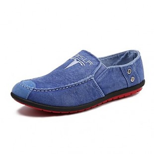 Men's Shoes Casual/Outdoor/Travel/Drive Fashion Denim Leather Slip-on Loafers Shoes 39-44  