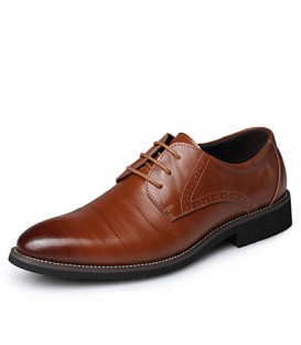 Men's Shoes Office & Career / Casual Leather Oxfords Black / Blue / Brown / Burgundy  