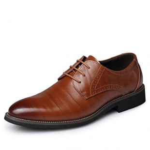 Men's Shoes Office & Career / Casual Leather Oxfords Black / Blue / Brown / Burgundy  