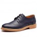 Men's Spring / Summer / Fall / Winter Comfort / Round Toe / Closed Toe Leather Office & Career / Casual Flat Heel Lace-upBlack / Blue /  