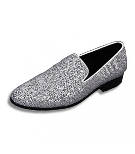 Men's Shoes Amir Limited Edition Pure Handmade Wedding / Party & Evening Leather Loafers Silver  