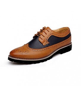 Men's Spring / Summer / Fall / Winter Comfort Leather Casual Low Heel Lace-up Black / Brown / Yellow  